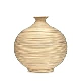 Lestarie Naturrattan Deko Vase, 29cm Design, Ibiza Boho Style Vasen handgefertigt Rattan (VA21-02)