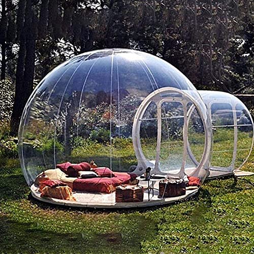 Aufblasbares Blasenzelt im Freien, transparentes Hauskuppelzelt, Familiencamping mit einem Tunnel, Zelt für Erwachsene und Kinder ()
