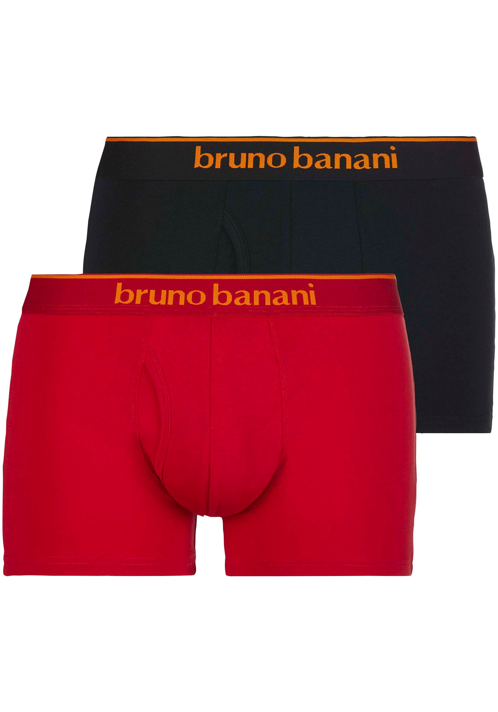 Bruno Banani Boxershorts "Short 2Pack Quick Access", (Packung, 2 St.), Kontrastfarbene Details