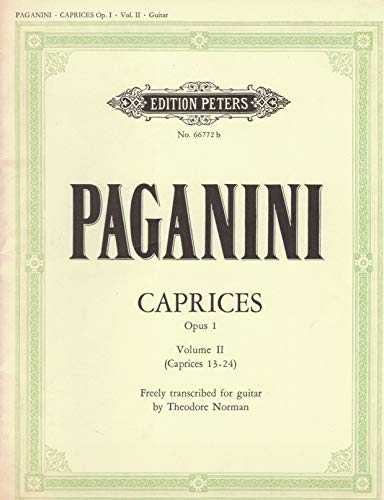 EDITION PETERS PAGANINI NICOLO - CAPRICES OP.1 VOL.2 - GUITAR Klassische Noten Gitarre