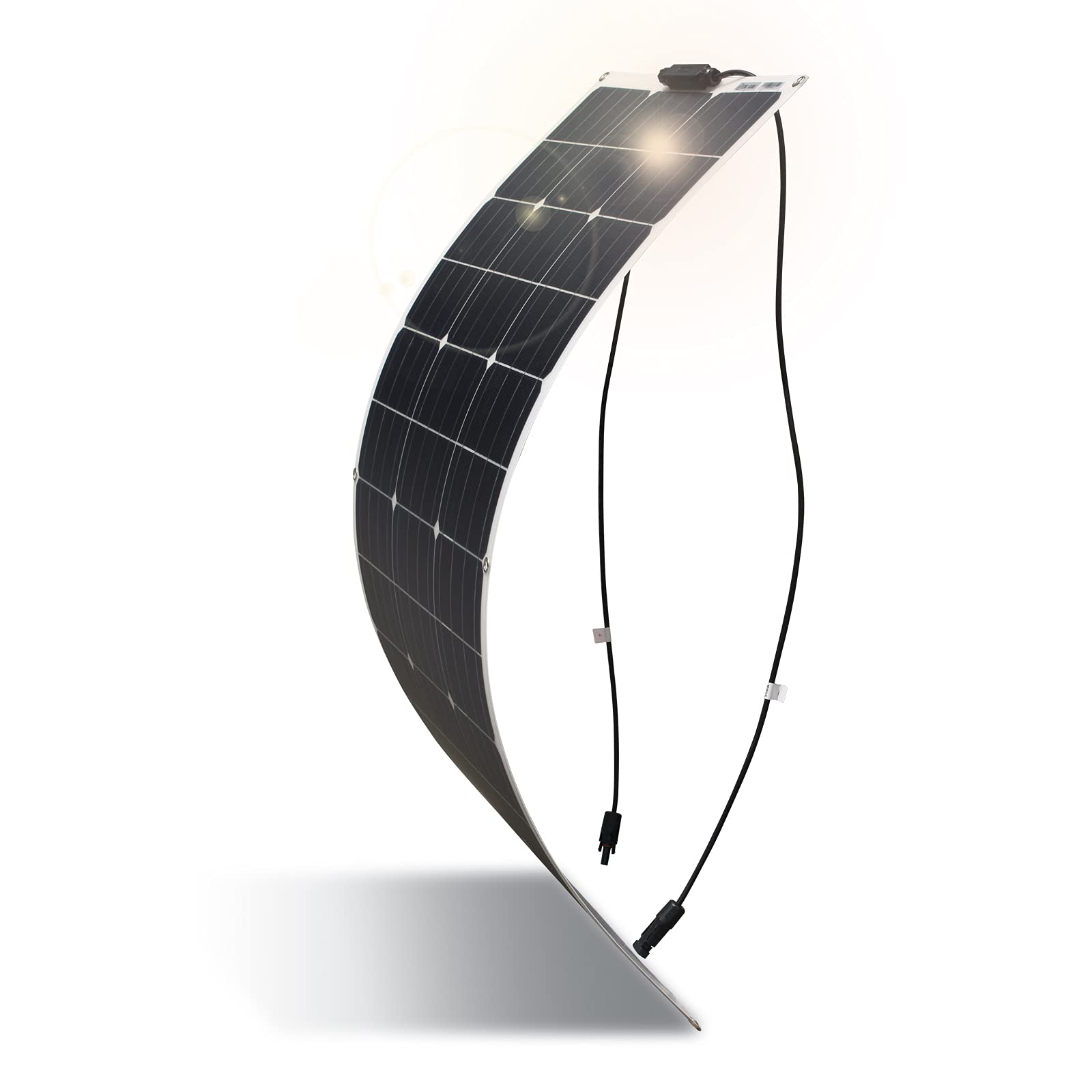 100Watt Flexible Solar Panel, Tragbare 18V Monokristallines Solarmodul, hocheffiziente Solarpanels sind geeignet ​für 12V Batterie,utdoor Ladegerät,Wohnmobil-Camping, Yacht-Boot, Outdoor-Abenteuer