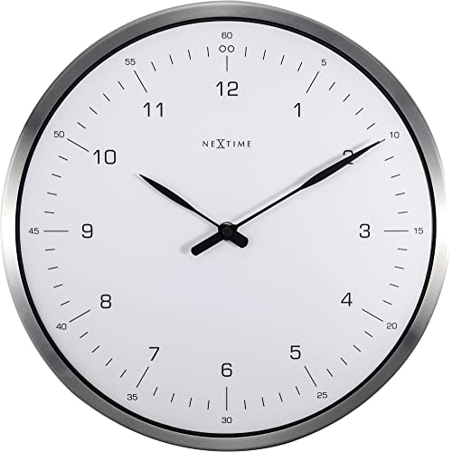 NeXtime 60 Minutes Wanduhren, Metall und Kunststoff, Weiß, 0 cm