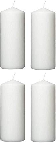 Hillfield 4 RIESEN weiße Altar STUMPENKERZEN Stumpen Kerze (4 Stück 200 x 68 mm weiß)