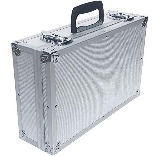 ECI® Aluminium Koffer Silber mit Würfelschaum Leer-Koffer Alukoffer Alu Box Werkzeugkoffer LxBxH 400 x 250 x 115 mm