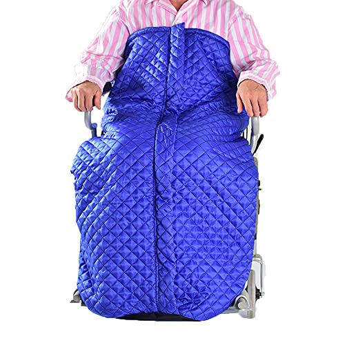 Rollstuhldecke Winter Wasserdicht Fleece Gefütterte Schutzdecke Fußsack Beinschutzdecke Beindecke für ältere Menschen, Patienten, Behinderte Erwachsene,Blue
