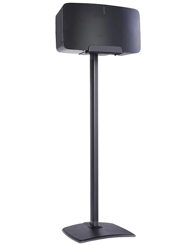 Sanus Kabelloser Lautsprecherständer für Sonos Five und Sonos Play:5 – Audio-Verbesserungsdesign für vertikale und horizontale Audio mit integriertem Kabelmanagement
