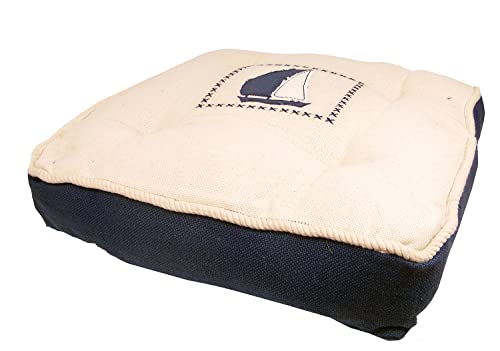 Kissen Katamaran in unterschiedlichen Größen ┼ Farbe blau und beige ┼ Artikel mit Bootsmotiv (Boden/Sitzkissen 45x45cm)