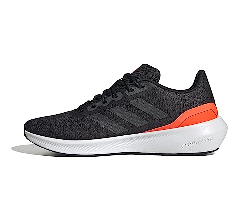 adidas Herren RUNFALCON 3.0 Sneaker, core Black/Carbon/solar red, 40 2/3 EU