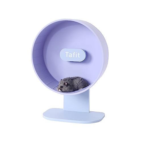 Tafit Hamster-Trainingsrad, superleise, 21.6 cm, Laufräder, leiser Spinner mit höhenverstellbarem Ständer, Haustierspielzeug für Zwerge, syrische Hamster, Mäuse oder andere Kleintiere, Violett