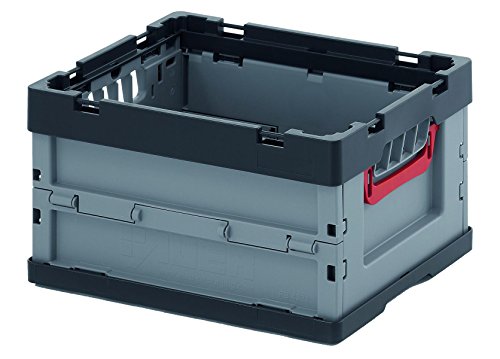 Auer 10er Set Profi Faltbox 21 Liter 40 x 30 x 22, Klappbox , Kunststoffkiste, Kofferraumbox verstärkte Bodenausführung, stapelbar