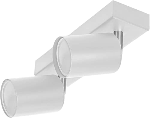 Advitit DOA SP 2 Strahler Deckenleuchte und Wandleuchte Spot GU10 max 2x 50 W IP20 (Glühbirne separat gekauft) (Weiß)