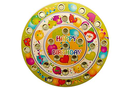 Hess Holzspielzeug 15643 - Geburtstagsring aus Holz für 26 Kerzen, Happy Birthday, handgefertigt, Durchmesser ca. 22 cm, als Dekoration für den Geburtstagstisch