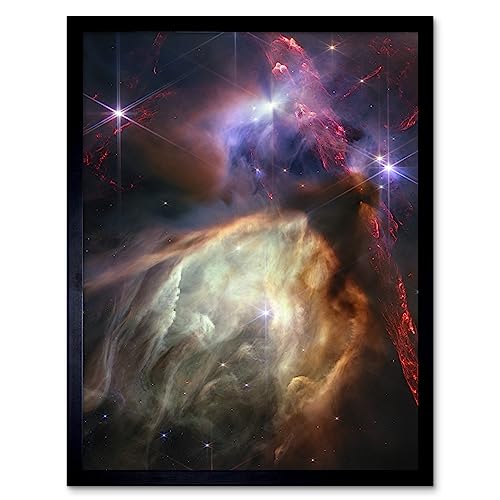 NASA James Webb Space Telescope Rho Ophiuchi Cloud Complex Art Print Framed Poster Wall Decor 12x16 inch
