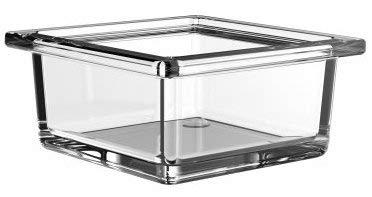Emco Liaison Glasschale quadratisch für Reling, Kristallglas klar, flach