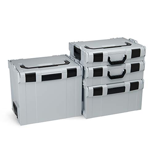 Bosch Sortimo L-Boxx Werkzeugkoffer Set | Größe 102-374 in Grau | Bosch Werkzeugkoffer Leer | Kompatibel mit L-Boxx