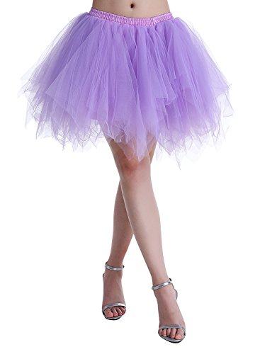 Karneval Erwachsene Damen 80's Tüllrock Tütü Röcke Tüll Petticoat Tutu Violett