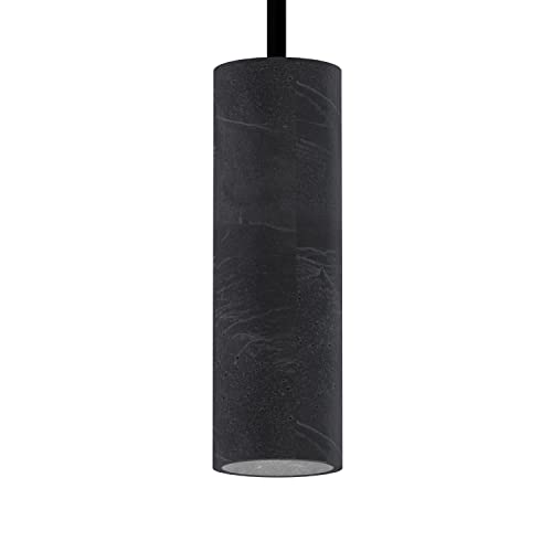 Betoniq Pendelleuchte Beton modern mittel NARA20 außen schwarz innen schwarz - Industrial Design Betonlampe Hängelampe mit LED Glühbirne und Fassung GU10 - Hängeleuchten & Pendelleuchten in Betonoptik