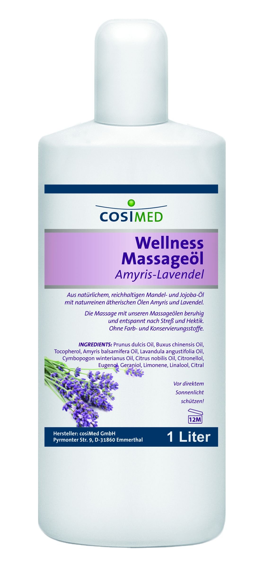 Wellness-Massageöl Amyris-Lavendel von cosiMed, 1 Liter