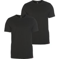 Levi's Herren Slim 2 Pk Crewneck 1 T-Shirt, Schwarz (Two-Pack Tee Black + Black 0001), S