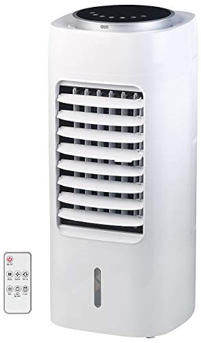 Sichler Haushaltsgeräte Oszillation Luftkühler: 3in1-Luftkühler, Luftbefeuchter & Ionisator, Touch-Tasten, Timer, 65 W (Luftbefeuchter-Klimagerät)