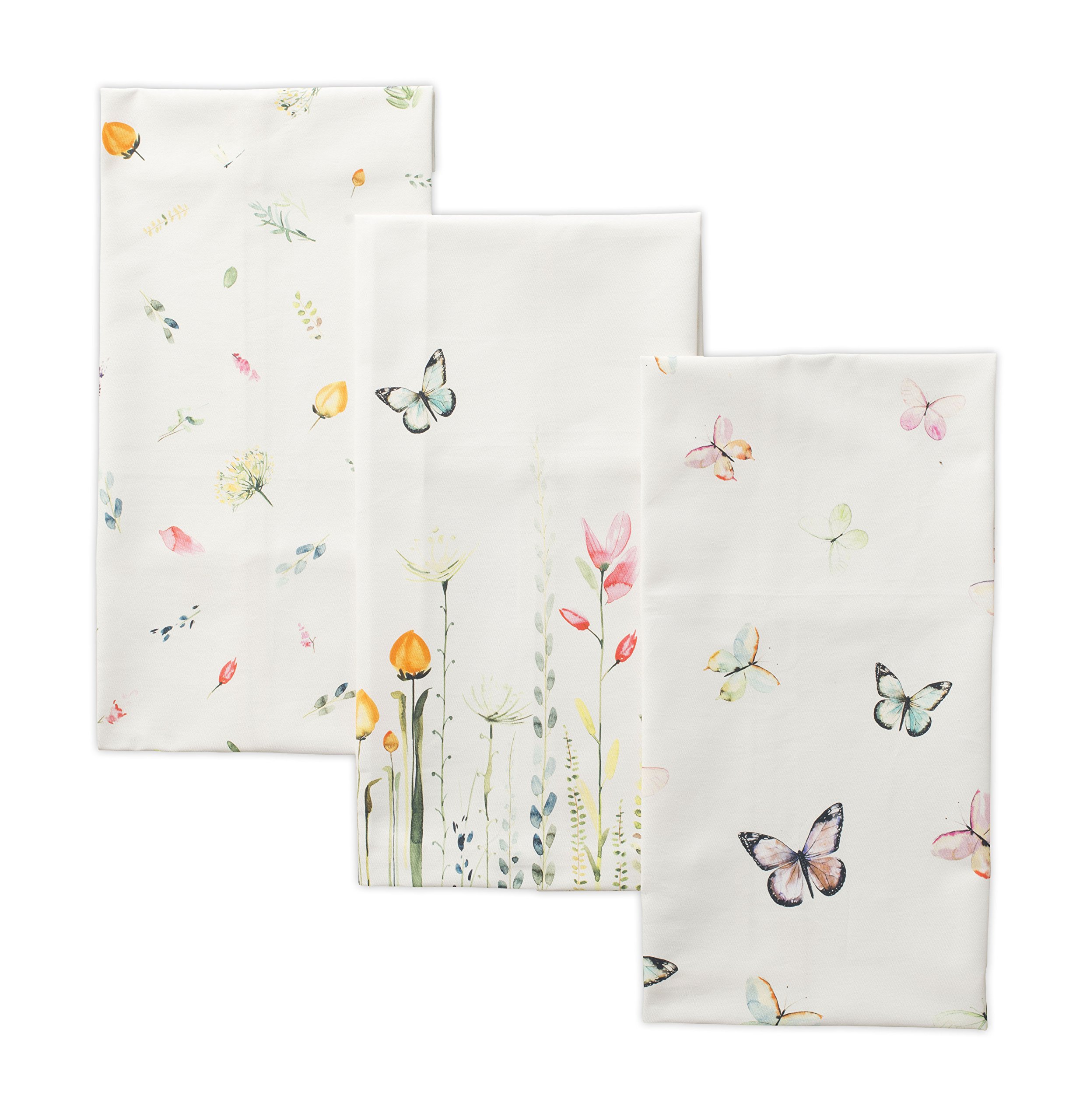 Maison d' Hermine Botanical Fresh 100% Baumwolle Set von 3 Multi-Purpose Küchenhandtuch | Bar Handtücher | Frühling/Sommer (50 cm X 70 cm)