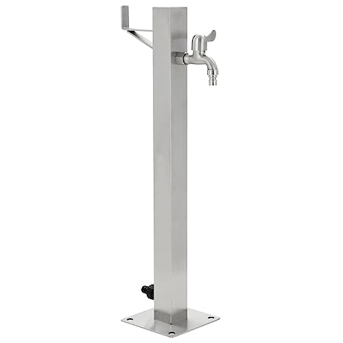 vidaXL Wassersäule Edelstahl 65 cm Wasserzapfsäule Wasserzapfstelle Brunnen