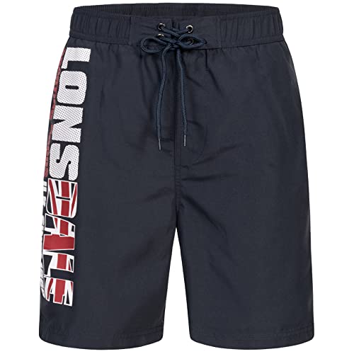 Lonsdale London Men's CARNKIE Shorts, Navy/Red/White, L