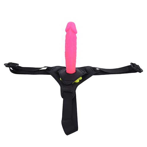 Tragbares Silikon-Spielzeug mit verstellbarem trägerlosem Gürtel für Frauen, Paare, echtes Gefühl, wasserdicht, weicher Zauberstab, Modell BN648 (Rosa)