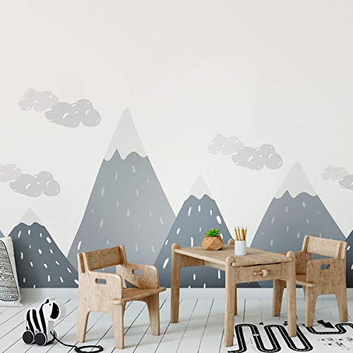 Ambiance Sticker Scandinavian Nordic Dinka Mountains Wandtattoos, DIY-Wohnkultur, abziehbare Aufkleber zum Abziehen und Aufkleben, wasserdichte und selbstklebende Wandkunst - 60 x 90 cm