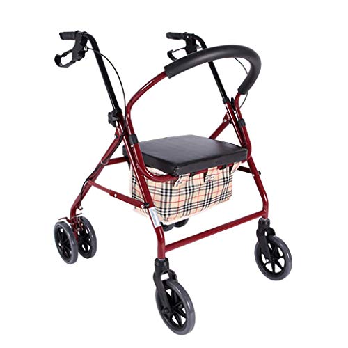 Gehhilfe für ältere Menschen, faltbare Gehhilfe, Gehhilfe, Einkaufswagen mit Sitz und Handbremse für ältere Gehhilfen mit Rädern