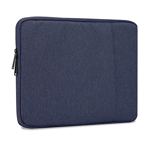 Cadorabo Notebook Computer Tasche mit Samt-Innenfutter und Fach mit Anti-Kratz Reißverschluss 15.6-Zoll, Dunkel Blau