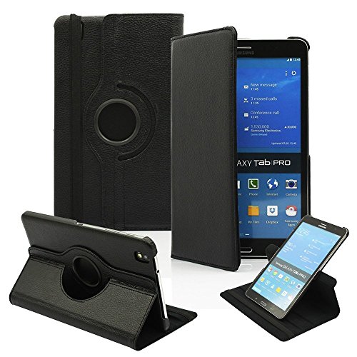 PT Schutzhülle für Samsung Galaxy Tab Pro 21,3 cm (8,4 Zoll) Android Tablet SM-T320 / T325 / T321 (nicht passend für Tab Pro S 8,4 Zoll), Leder, mit Standfunktion, Schwarz