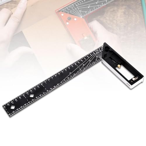 YANGYANGDA Multi Angle Measuring Ruler, Multi Angle Measuring Tool, Universal Combination Angle, Multifunctional Gauge Right Angle Ruler for Precise Measuring, Drawing (A)