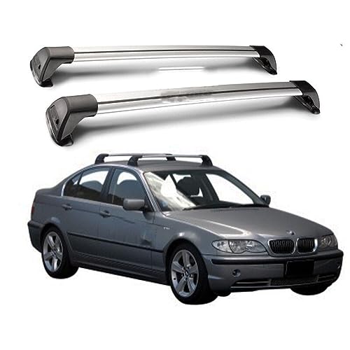 Auto Dachträger Dachreling für BMW 3 Serie E46 4 Tür Limousine 1999-2004 (Festen Punkt), Dach Gepäckträger aus Aluminium,Black