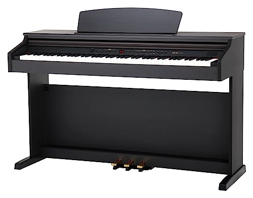 Classic Cantabile DP-50 RH E-Piano (Digitalpiano mit Hammermechanik, 88 Tasten, 2 Anschlüsse für Kopfhörer, USB, LED, 3 Pedale, Piano für Anfänger) Rosenholz