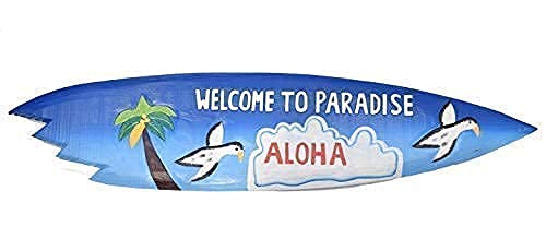 Interlifestyle Aloha Surfboard mit Schildkröte Deko Surfbrett 100cm Hawaii Holzschild