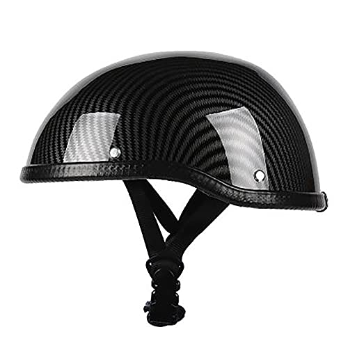 YLXD Retro Halbschale Jet-Helm Motorrad-Helm Brain-Cap Roller-Helm Motorrad-Helm Scooter-Helm Chopper Mofa Roller Helm ECE/DOT Zertifizierung C,55-62cm