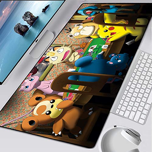 BILIVAN Pokemons XXL Cartoon Mousepad Cute Gamer Gaming Mauspad Gummi Groß Notebook PC Zubehör Laptop Padmouse Tastatur Spielmatte (900 x 400 x 3 mm, 5)