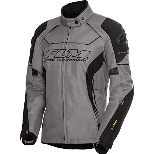 FLM Motorradjacke mit Protektoren Motorrad Jacke Octane Damen Textiljacke grau XL, Sportler, Ganzjährig