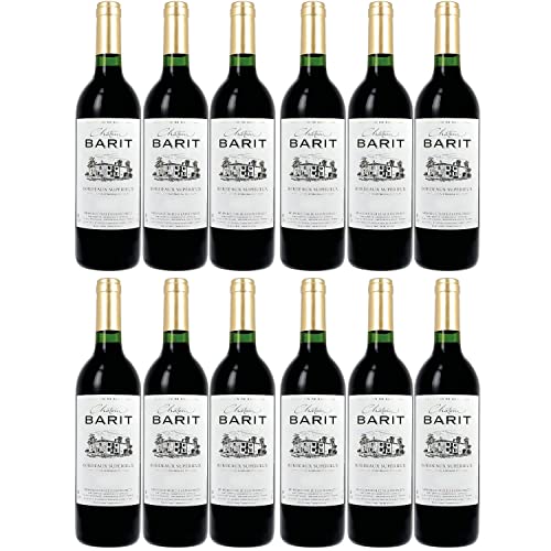 Château Barit Bordeaux supérieur AOC Rotwein Wein trocken Frankreich I FeinWert Paket (12 x 0,75l)