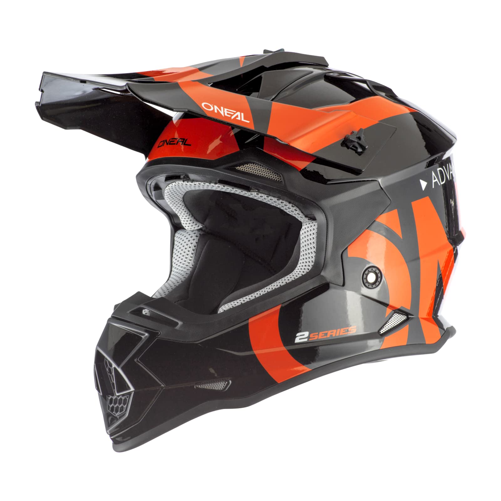 O'NEAL | Motocross-Helm | MX Enduro | ABS-Schale, Lüftungsöffnungen für optimale Belüftung & Kühlung | 2SRS Helmet Slick | Erwachsene | Schwarz Orange | Größe XL