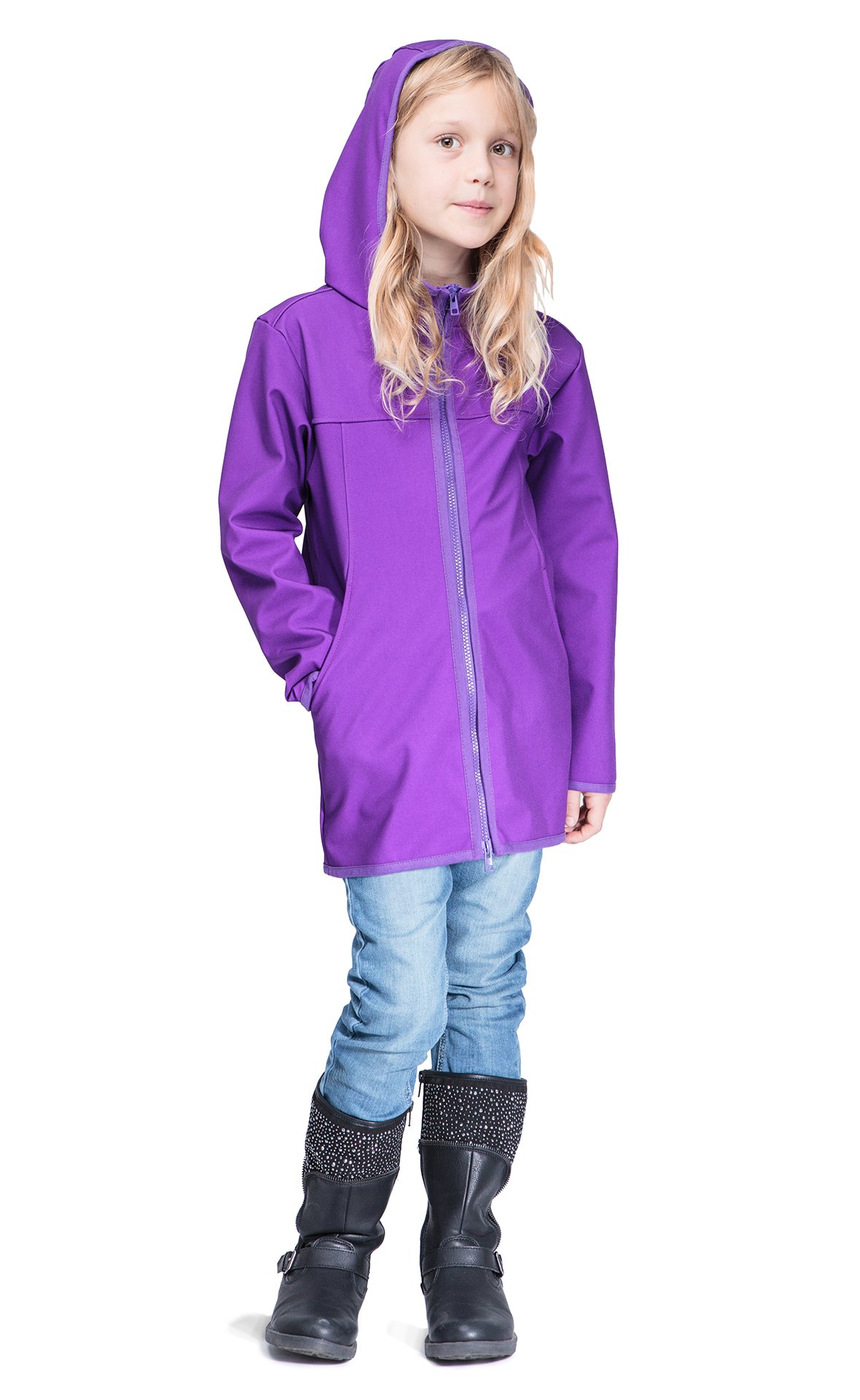 Be! Mama Mädchen Softshell Mantel mit Leichter Fleece-Schicht innen, Wassersäule: 10.000 mm, Gr. 104-110, lila