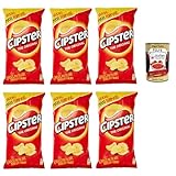 Saiwa Chips Cipster Crisps snack 6x 150gr kartoffel kartoffelchips gesalzen, Die originalen, knusprigen Kartoffelchips, leichten Geschmack und ikonische Form + Italian Gourmet polpa 400g