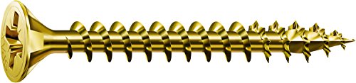 SPAX Universalschraube, 2,0 x 16 mm, 1000 Stück, Kreuzschlitz Z1, Senkkopf, Vollgewinde, 4CUT, YELLOX A2L, gelb verzinkt, 1081020200165