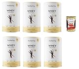 foodspring Whey Protein Pulver Vanille – Mit 23g Eiweiß zum Muskelaufbau, perfekte Löslichkeit, aus Weidemilch, reich an BCAAs & EAAs - 6x 330g + Italian Gourmet polpa 400g