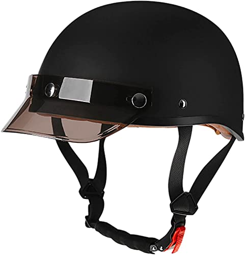 Motorradhelm Oldtimer Deutscher Stil Halbhelm Brain-Cap,DOT/ECE Zertifiziert Motorradhelm Damen Herren Halbschale Jet-Helm Scooter-Helm Vintage Offenem Helm Chopper Sicherheitshelm