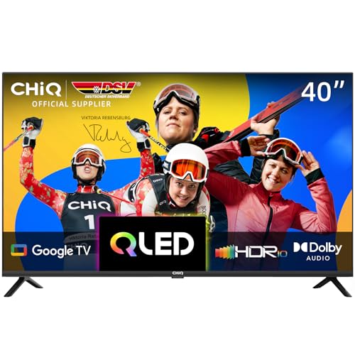 CHIQ TV L40QG7V-, 40 Zoll Fernseher, Smart TV, Full HD, Google TV, Google Assistent, Chromecast eingebaut, HDR, Dolby Audio,Triple-Tuner(DVB-T2/S2/C), Dual Band WiFi/HDMI/USB/CI+, 2023