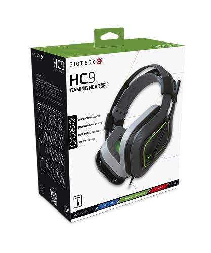 Gioteck - HC-9 Wired Gaming Headset for Xbox Series X/S, PS5, PS4, Switch, PC (Black/Green)