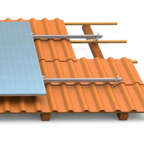 Balkonkraftwerk Ziegeldach Halterung für PV Solarmodul Dachhalterung 1-4 Module erweiterbar (Für 4 Panele)