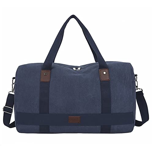 SUICRA Reisetasche Leisure Travel Portable Duffel Bags Large Capacity Canvas Travel Tote Cross-Body Classic Handbag Men Messenge (Color : Deep Blue)